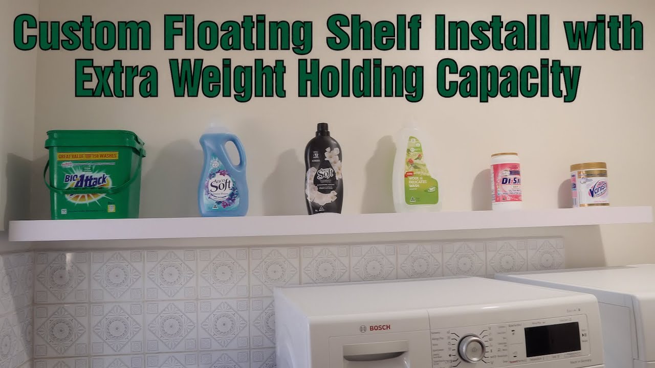 Installing a Large Floating Shelf in the Laundry using Wall Anchors