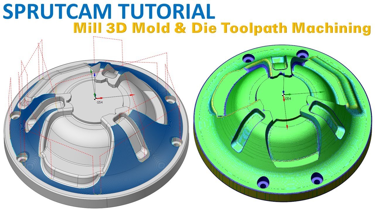 SprutCAM Tutorial #148 | Mill 3D Mold & Die Toolpath Machining