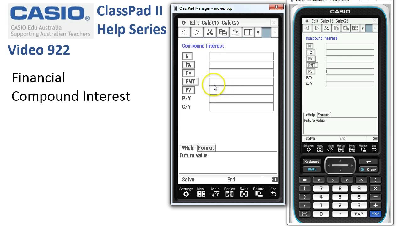 ClassPad Help 922 - Financial Compound Interest