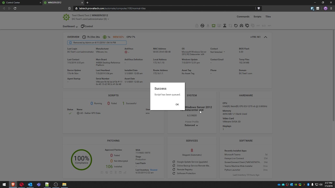 Automate How to: Scripting in the Web Control Center