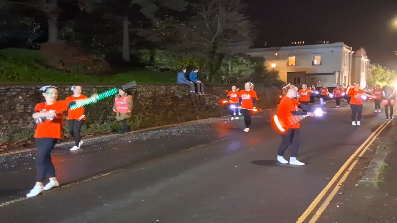 Honiton Christmas Carnival 2025 Lyme Regis Majorettes, Bulletproof Bomb And Intergalactic Circus