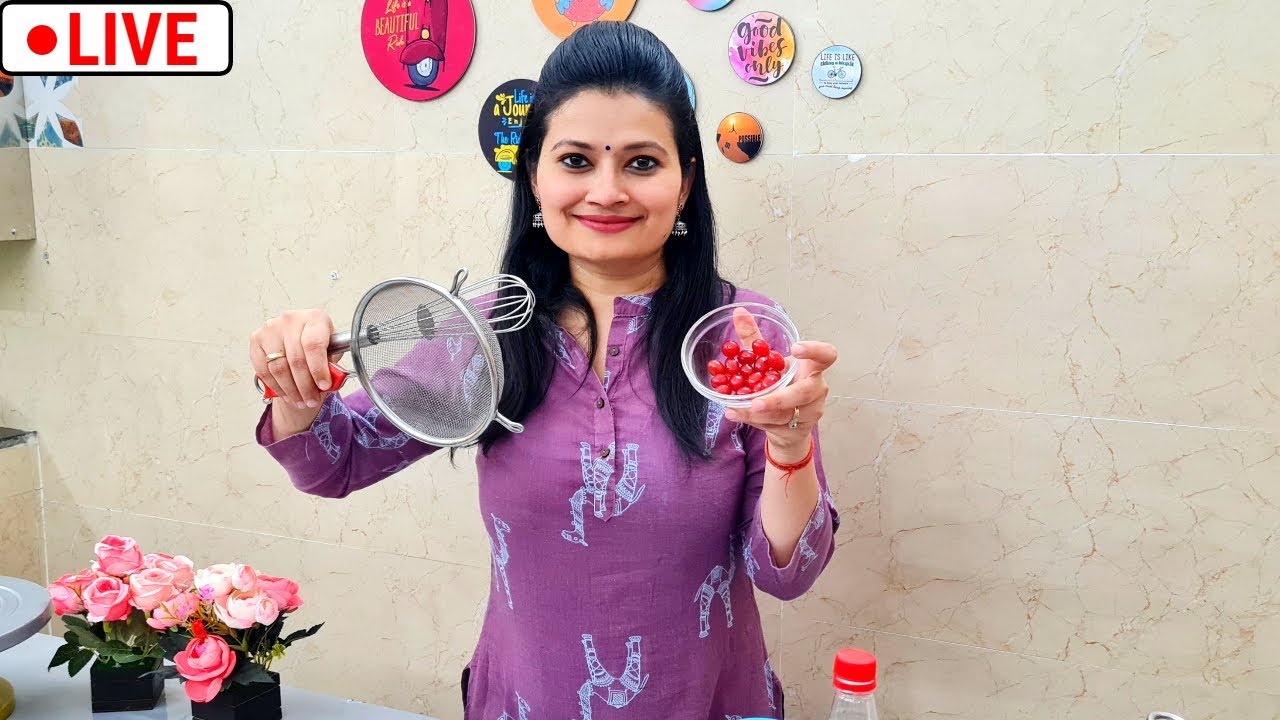 LIVE🔴Class on Black Forest Cake from Scratch | Sponge,Cream Making,Decoration with DEMO | Cook Along