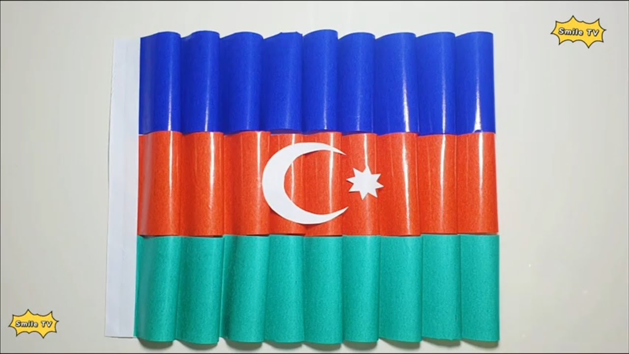 AZƏRBAYCAN BAYRAĞI / KAGIZDAN BAYRAQ DÜZƏLTMƏK / AZERBAIJAN FLAG /АЗЕРБАЙДЖАНСКИЙ ФЛАГ @smiletv-əyləncə