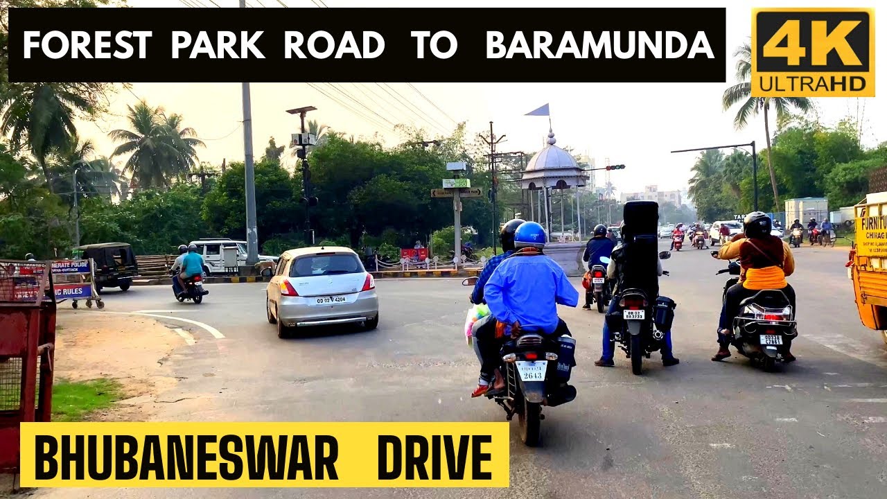 Bhubaneswar: [4K] Forest Park Road to Baramunda Service Road | via Airport Square & OUAT College