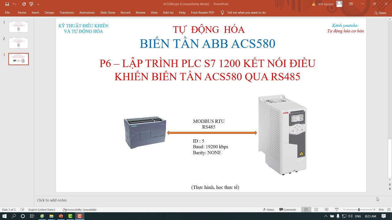 RS485 PLC S7 1200 với biến tần ABB ACS580 - Phần 1