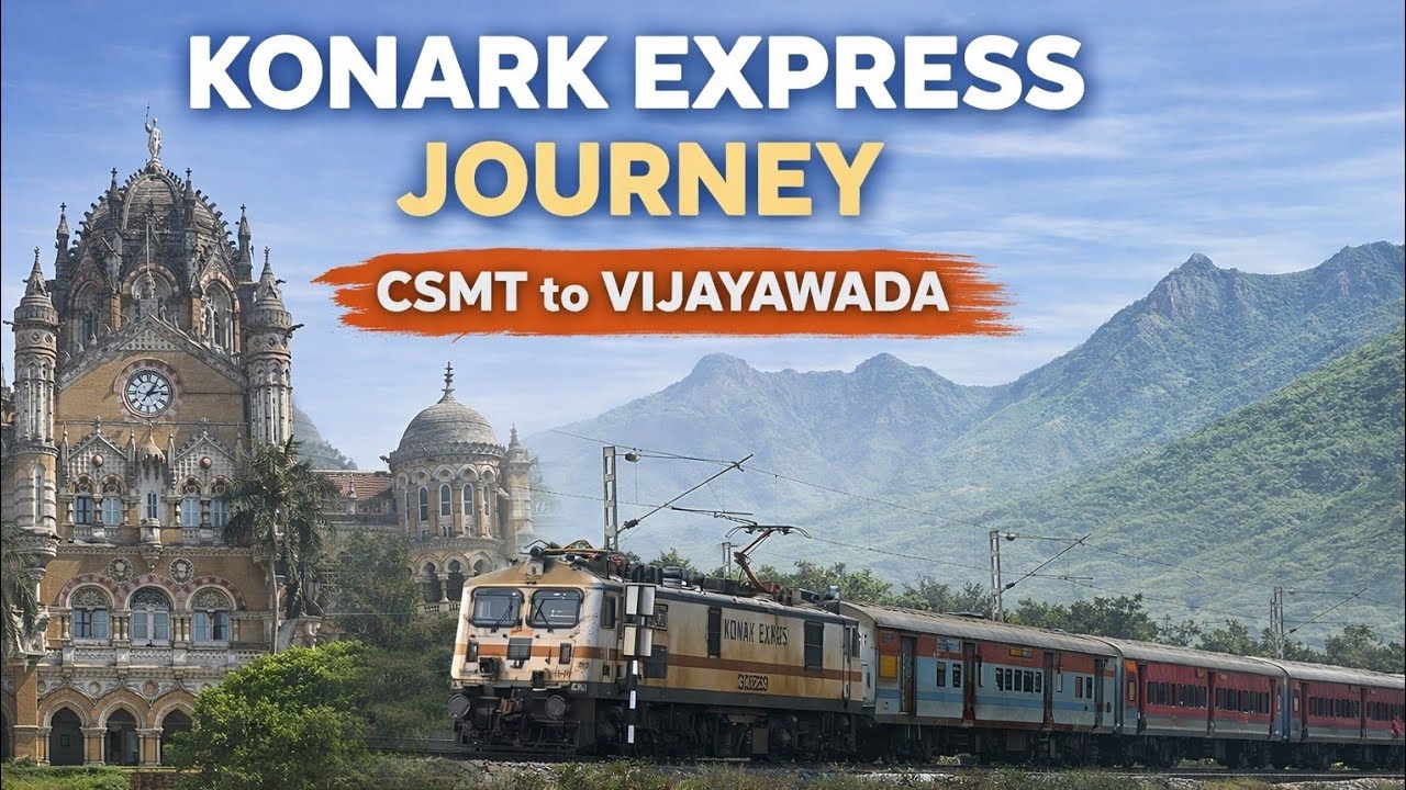KONARK EXPRESS JOURNEY | MUMBAI CSMT TO VIJAYAWADA | WEST TO EAST | LONAVALA GHAT - INDIAN RAILWAYS