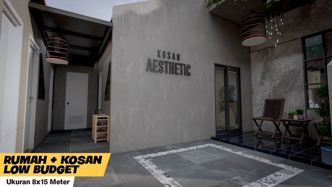 Rumah + Kosan Low Budget di Lahan Sempit | Rumah Kost 1 Lantai ukuran 8x15 Meter