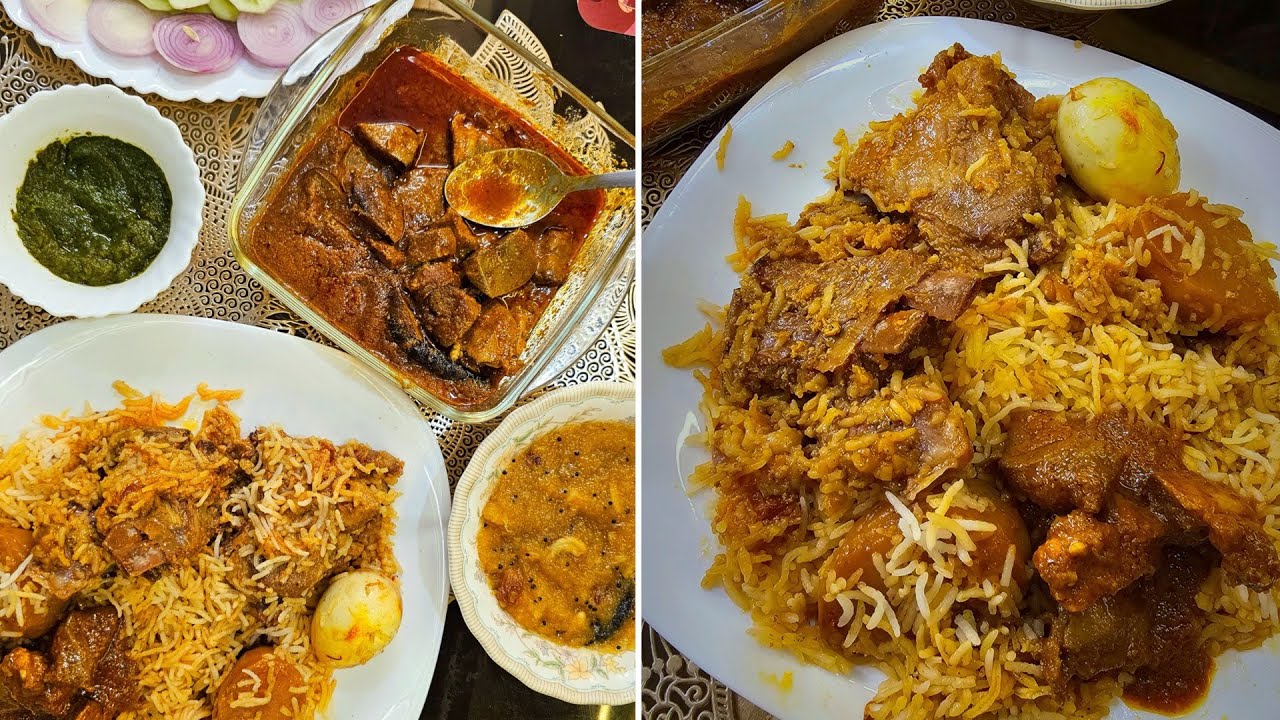 মা আজকে ব্যারাকপুর স্টাইল বিরিয়ানি বাড়িতে  বানালো🔥তুলতুলে আগুন মটন আগুন  আলু | Barrakpore Style🤩