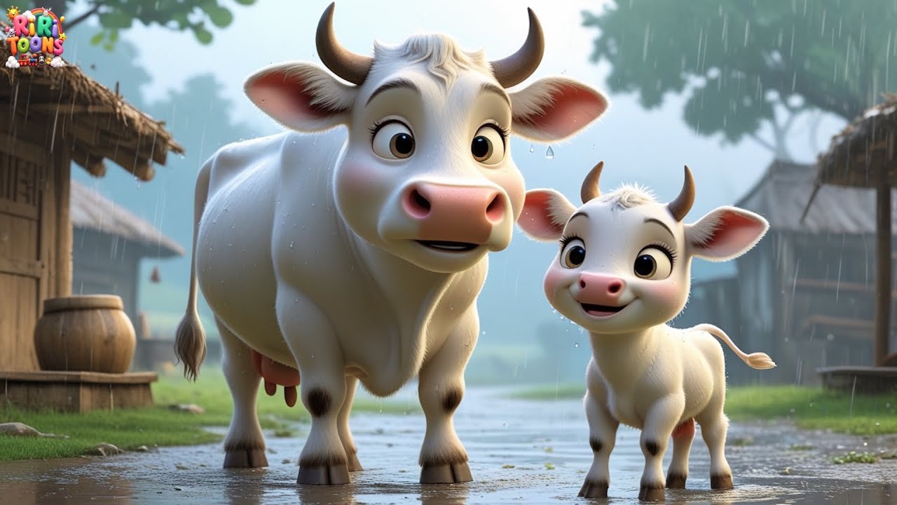 Gaiya Meri Gaiya  | गैया मेरी गईया | Meri Gaiya Aur Barish | गैया मेरी और बारिश | Cow and Calf Rhyme