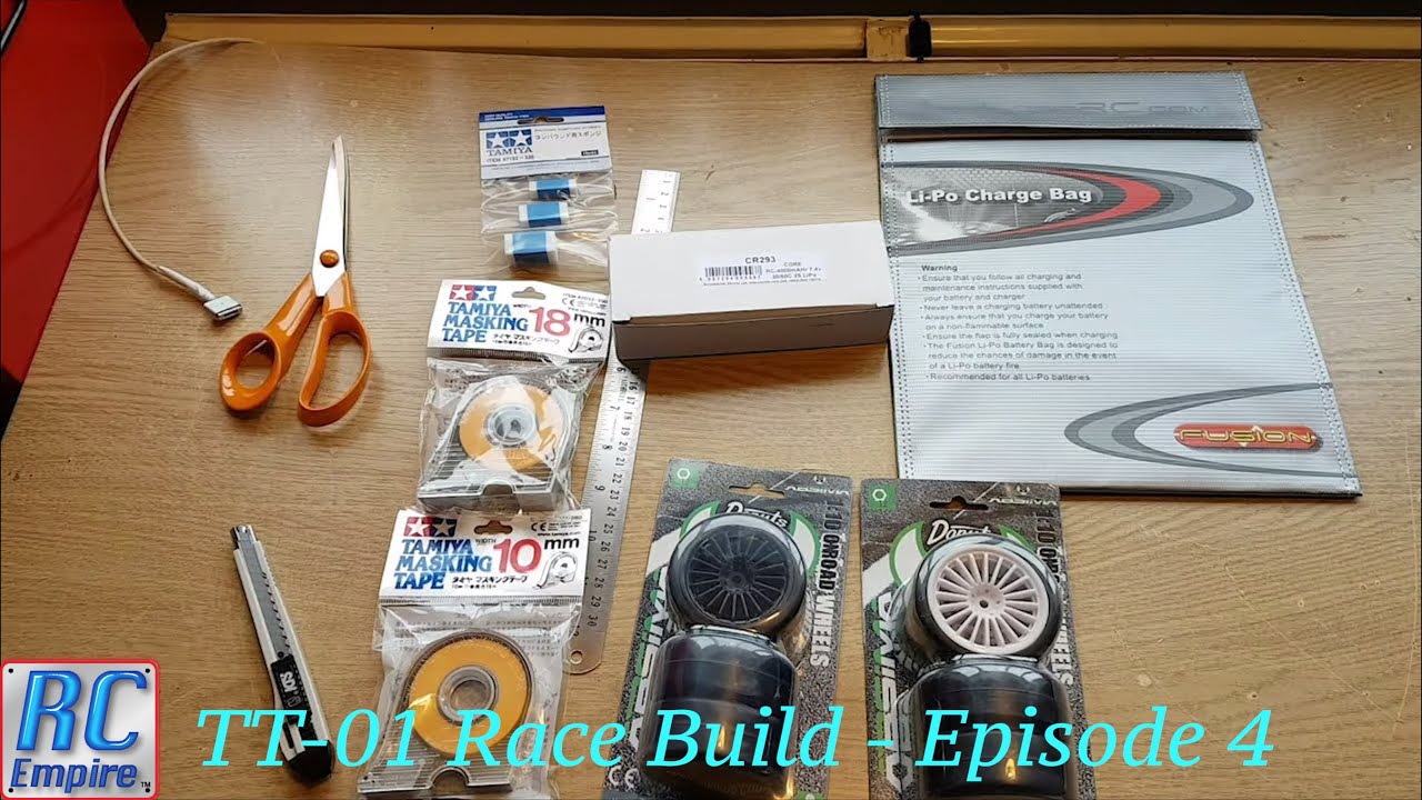 Tamiya TT-01 Race Build: Part 4 - Mid build Parts unboxing (Including batteries and new receiver)