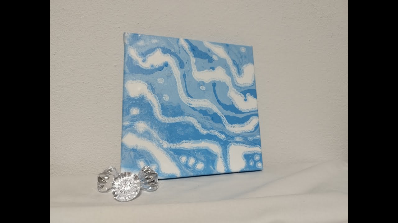 💙🤍💙 Winter | Flip & Open cup | FluidArt | Acrylic Pouring 🤍💙🤍