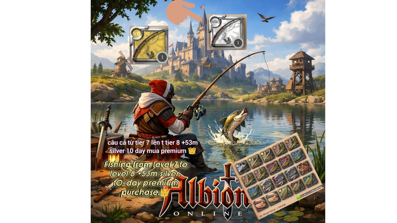 Câu cá trong Albion online +53m silver 10 ngày👑 | Fishing in Albion online +53 m silver for 10 days👑