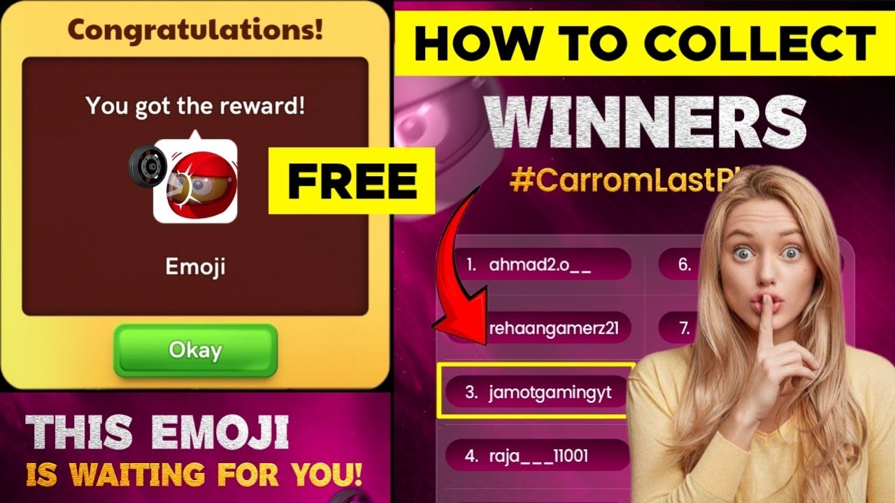 Carrom Pool New Special Emoji Winners | Must Watch This Video | Jamot Gaming 