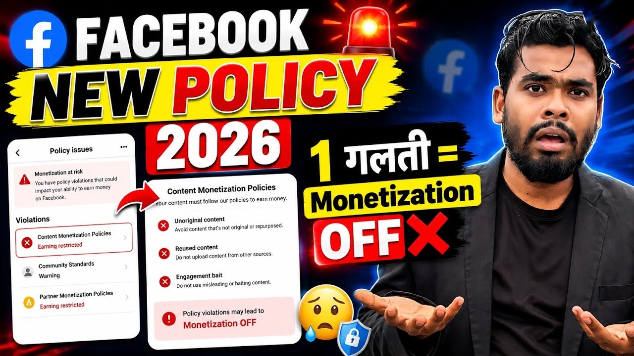 Facebook Monetization Policy 2026 😱| Content Monetization Facebook | Facebook Monetization 2026