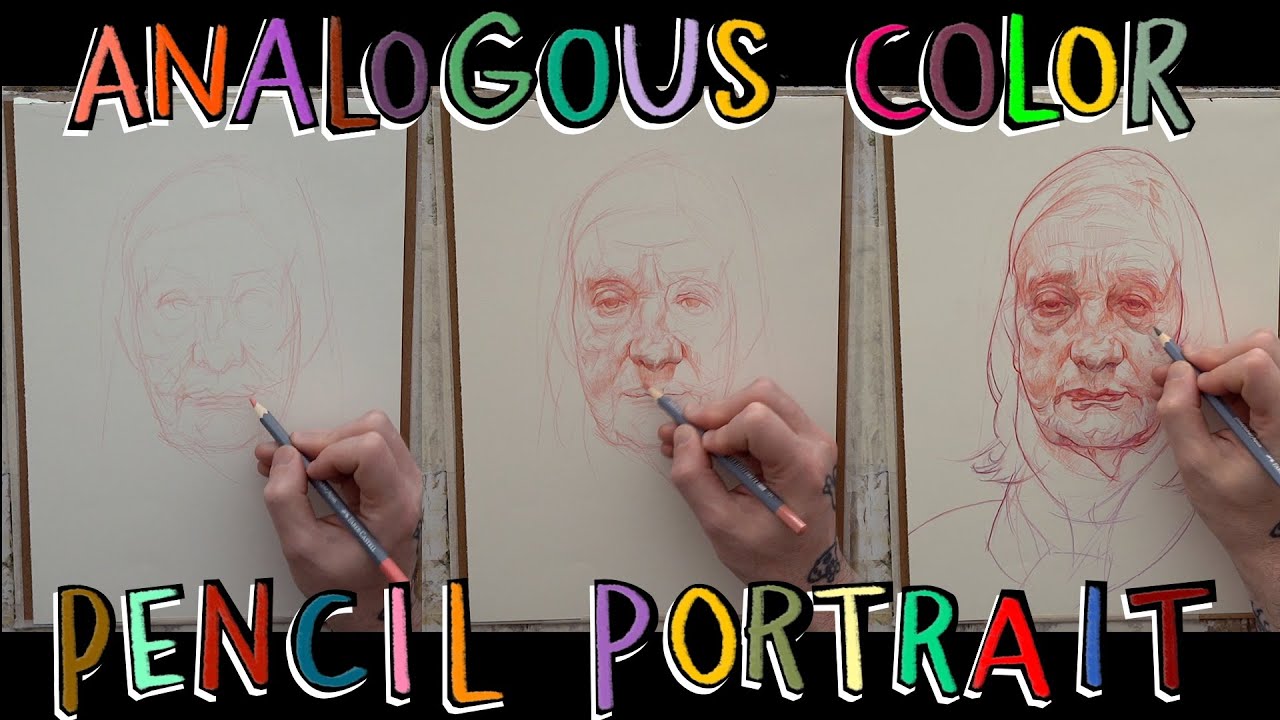 Analogous Color Pencil Portrait- Monday, Week 64 (03/05/2021)