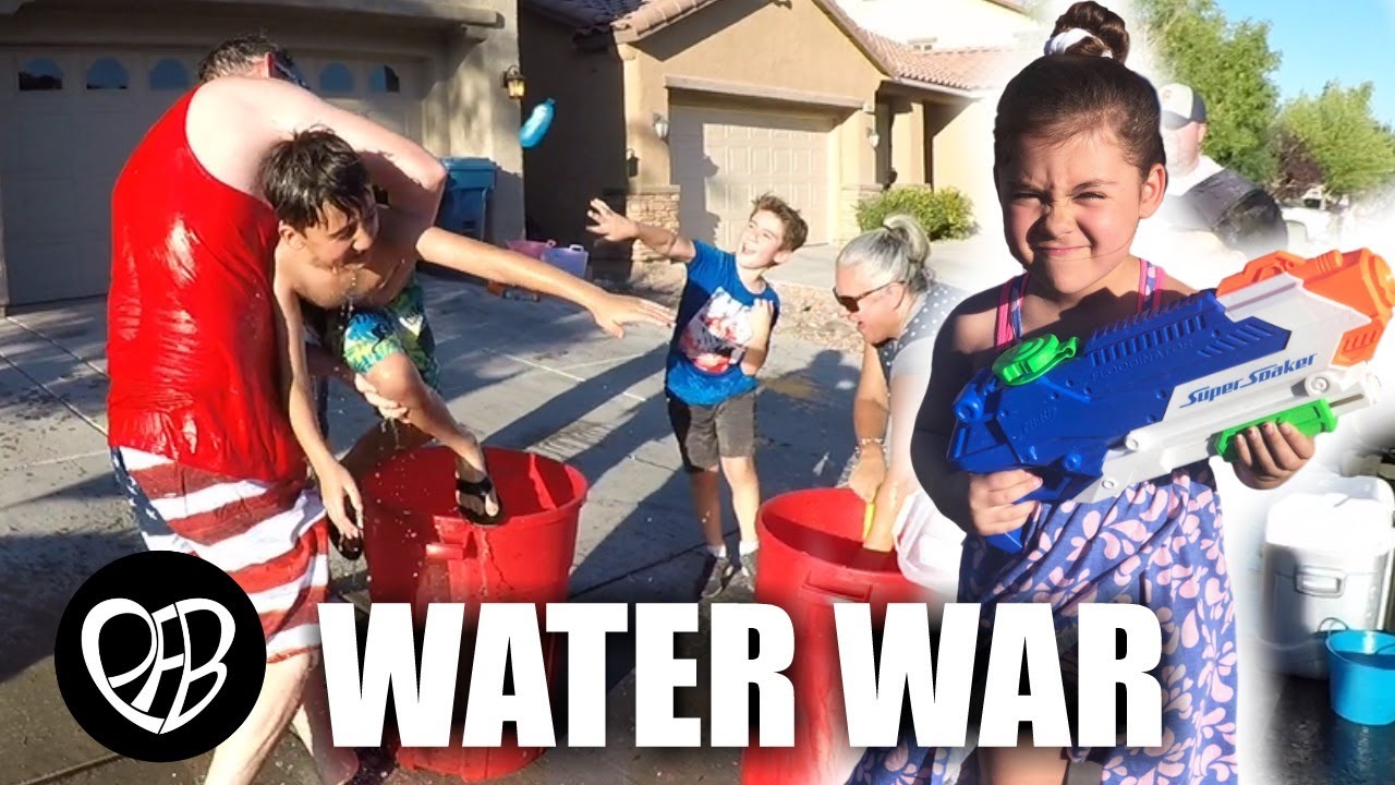 Unexpected EARTHQUAKE didn't stop OUR MASSIVE LARGE FAMILY WATER WAR & FIREWORKS | PHILLIPS FamBam