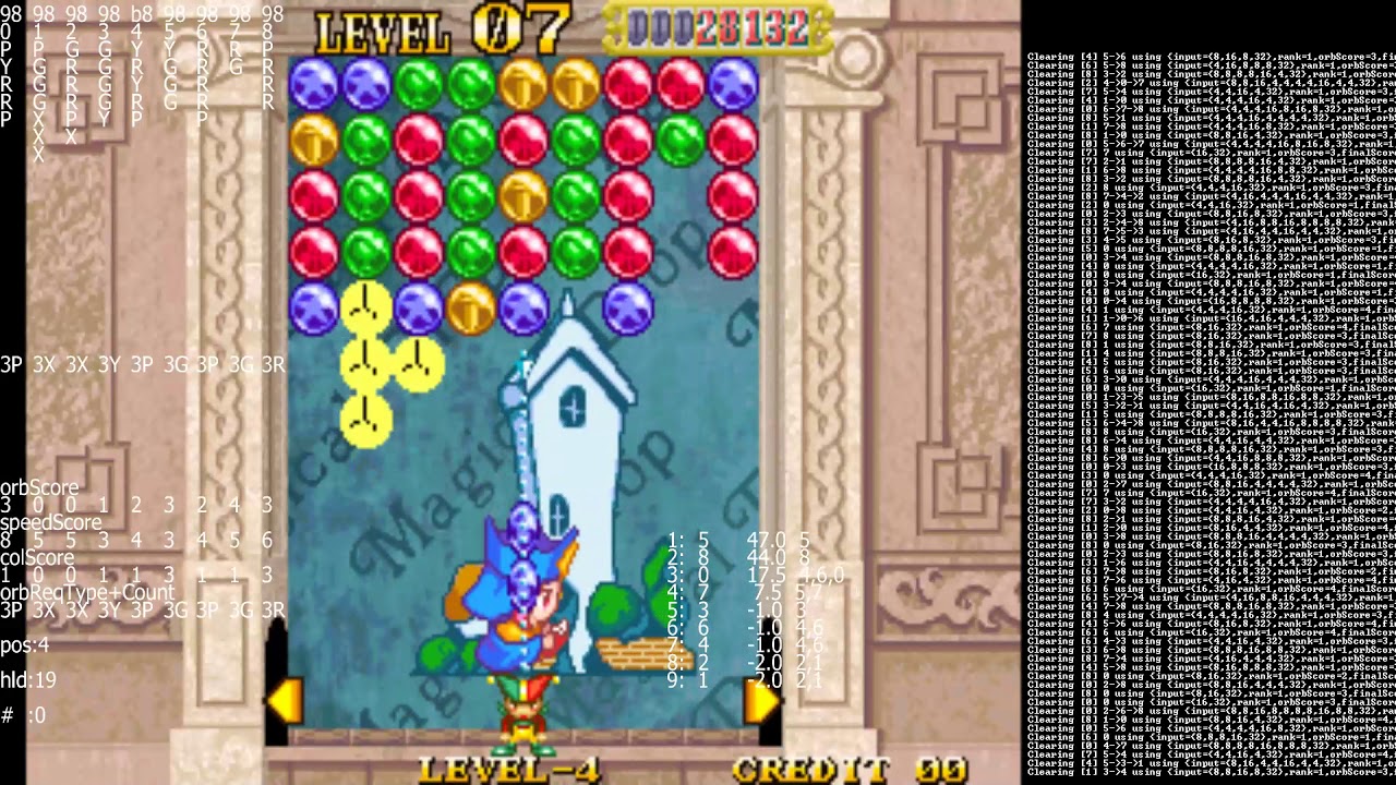Magical Drop 3 TAS AI Solver - Beginner Survival Clear!