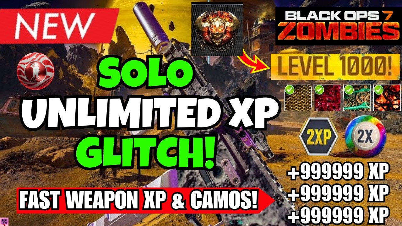 *NEW* BO7 SOLO UNLIMITED XP GLITCH! BROKEN AFK LEVEL 1000 & WEAPON CAMOS FAST | BO7 ZOMBIES