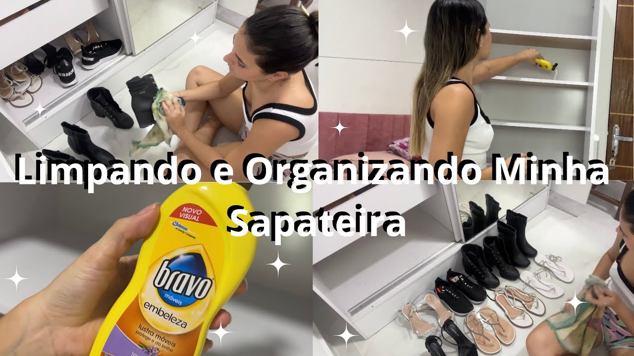LIMPANDO E ORGANIZANDO MINHA SAPATEIRA/*limpando meus sapatos, limpando a sapateira…*