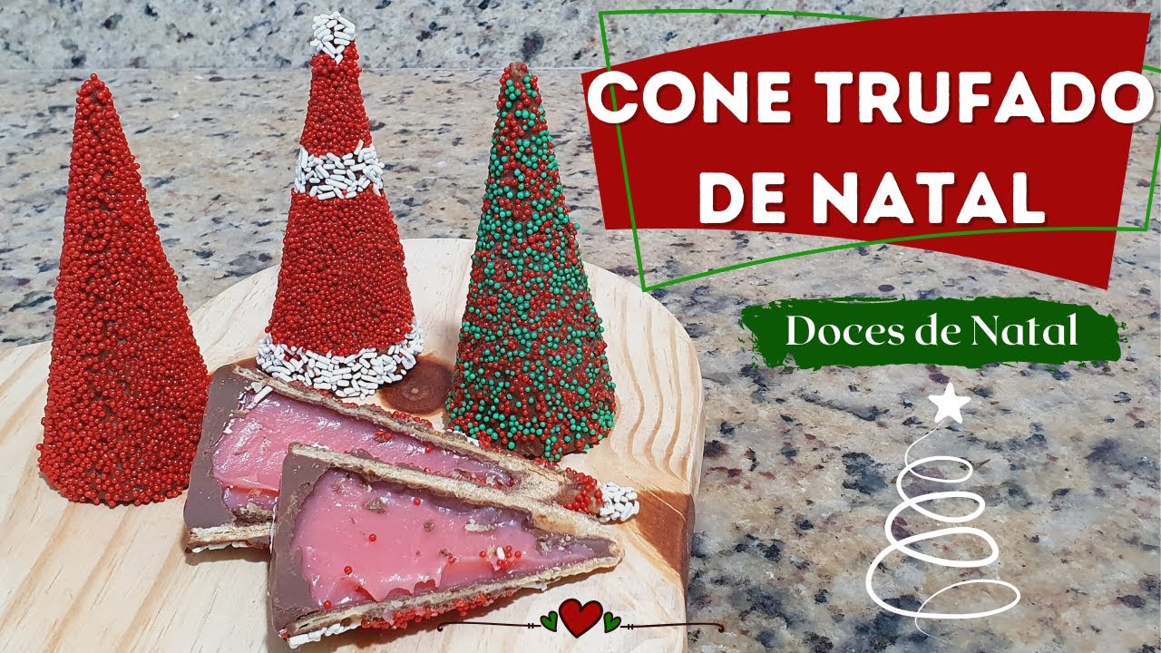 CONE TRUFADO DE NATAL (CROCANTE) - DOCES DE NATAL