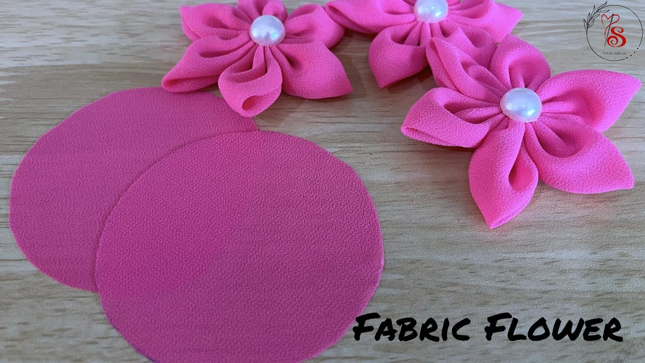 DIY: How to make an adorable fabric flower ~Less than5 minutes |Fabric flower |Amazing Fabric Art