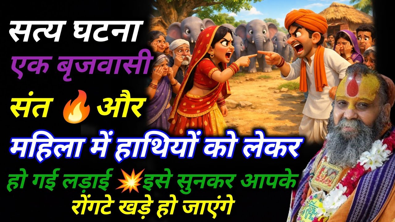 सत्य घटना एक बृजवासी संत 🔥और महिला में हाथियों को लेकर हो गई लड़ाई💥🙏| @RajendraDasjiMaharaj #katha
