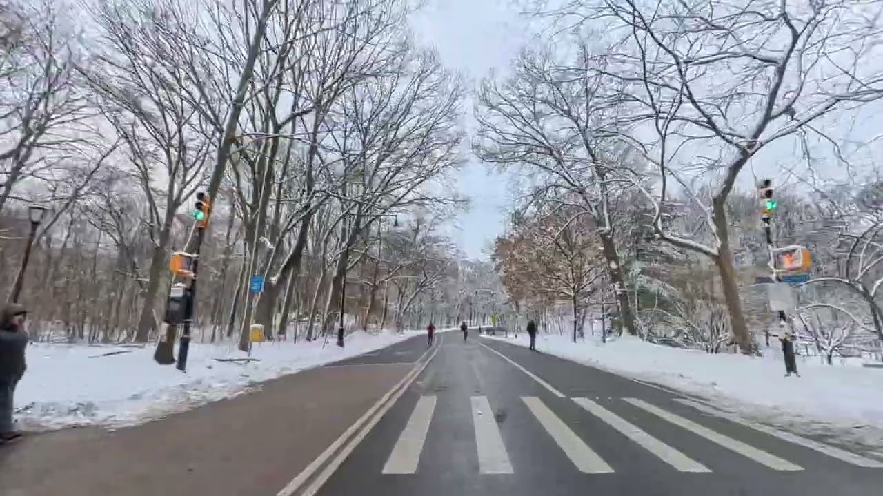 Snowy Bike Ride in Prospect Park, Brooklyn NYC