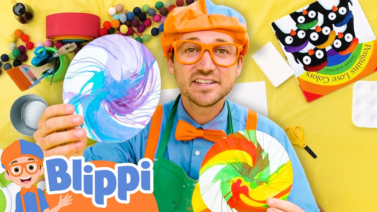 Learn Colors With Spinning Arts and Crafts! | Blippi's Color Learning Course