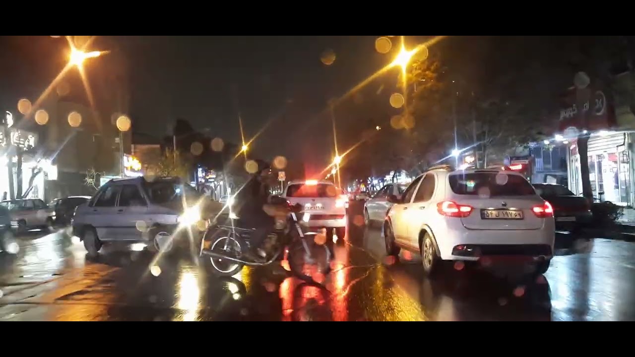 LATE NIGHT RAIN DRIVE .MASHHAD CITY .