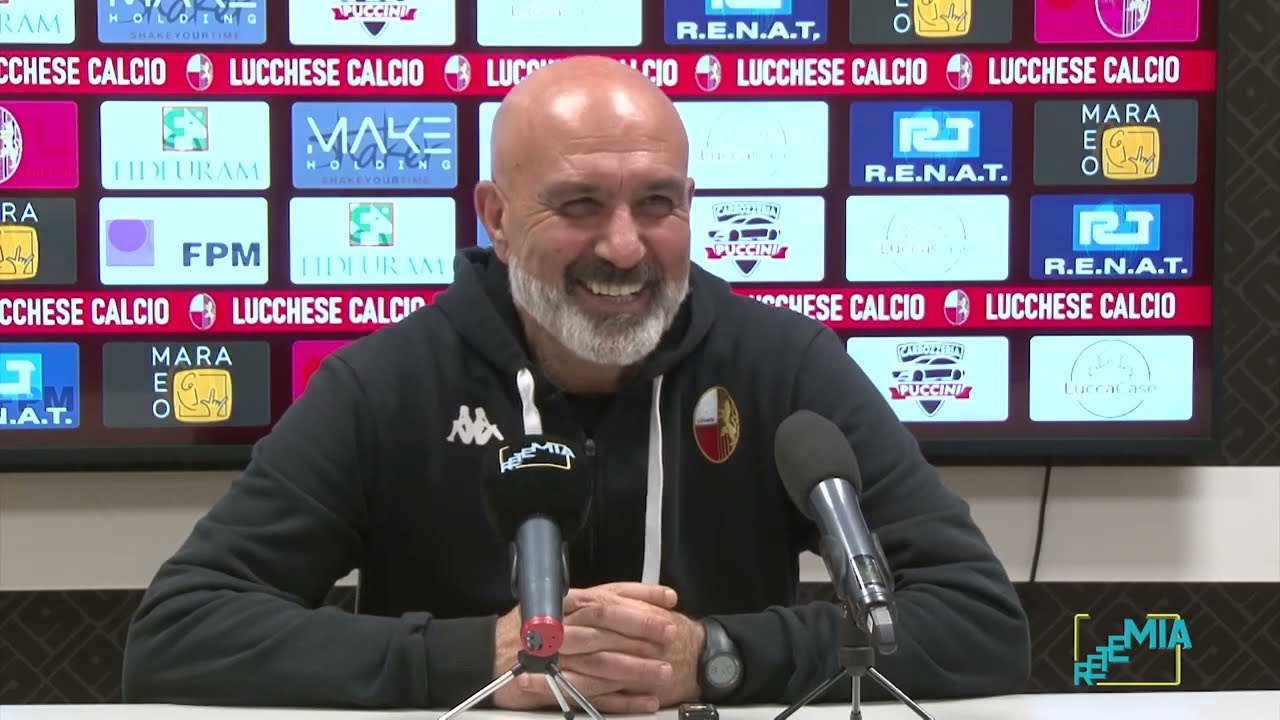 Mister Pirozzi al termine di Lucchese-Real Forte Querceta