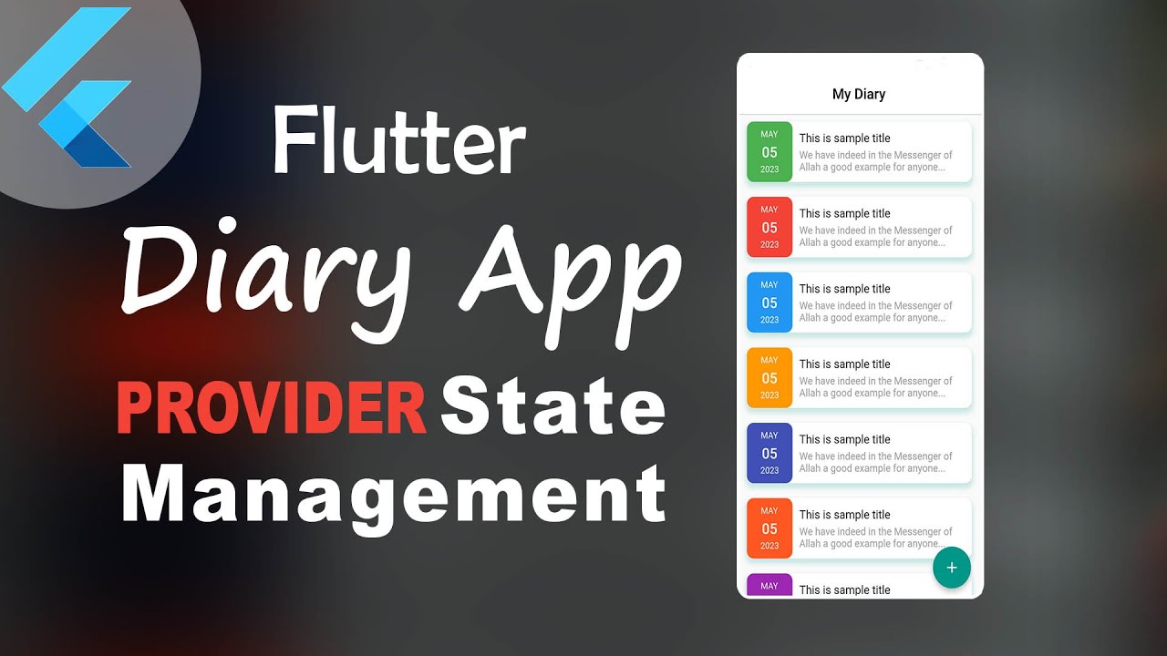 Provider State Management in Diary App | Diary App in Flutter | Flutter Tutorials | Learn Flutter