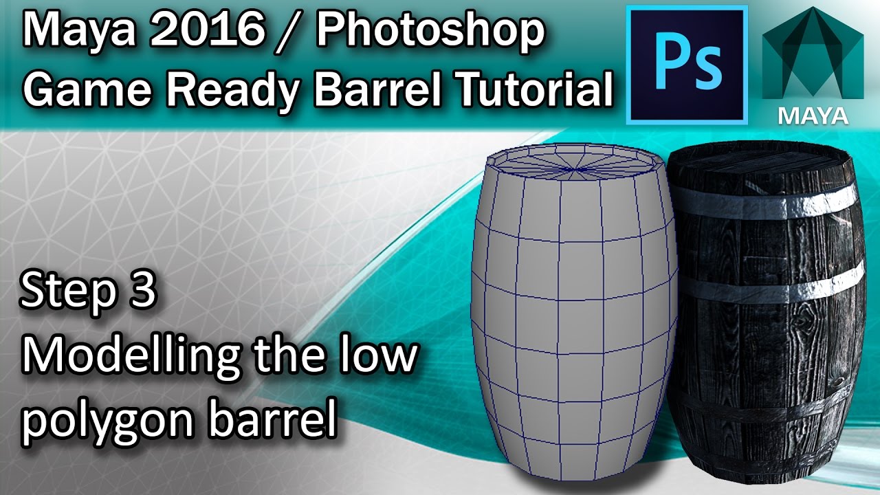 #3 Modelling the Low Polygon Barrel (Retopology, Retopologize) - Maya High Poly to Low Poly Tutorial