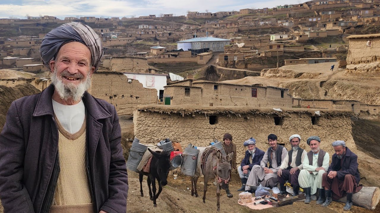A trip to Aqjar Karimbai's village, rural life of people in Afghanistan | 4K