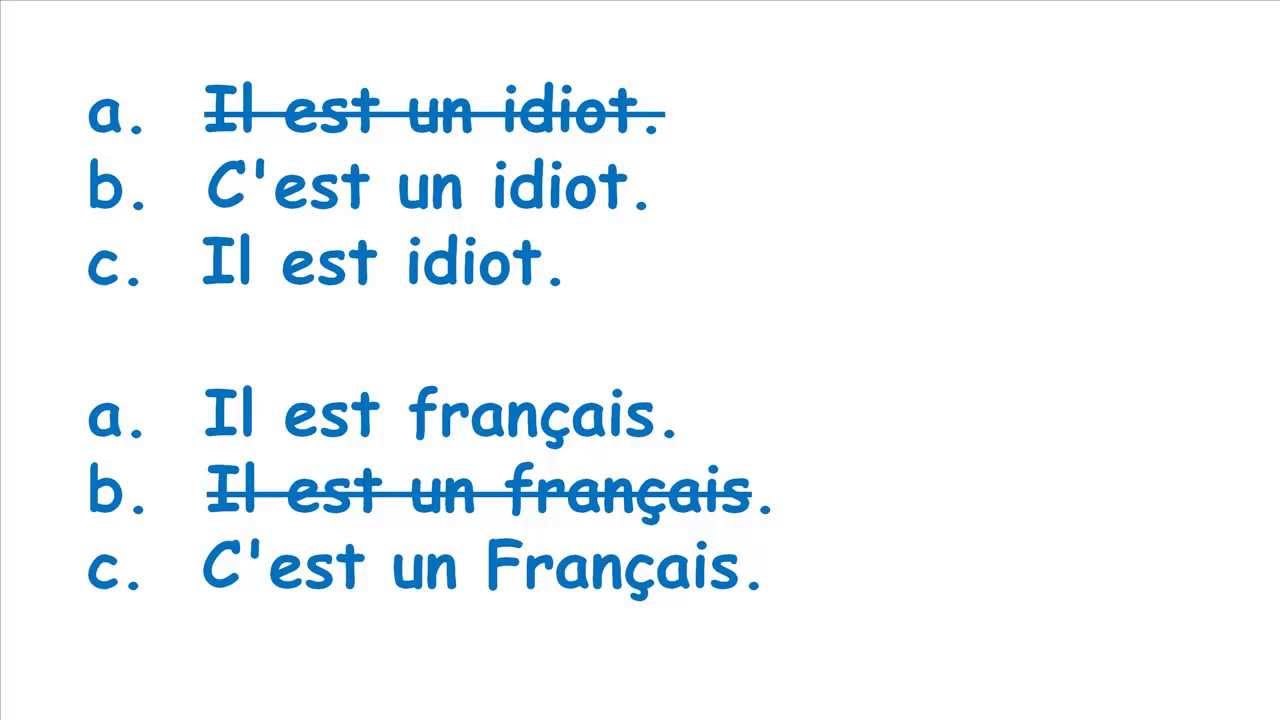 C est y Il est en Frances Error frecuente