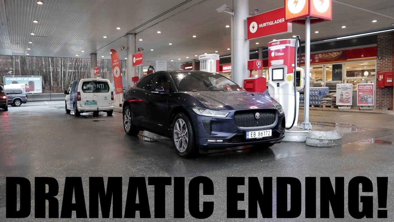Тест запаса хода Jaguar I-Pace EV320 на 615 км! (Норвежский скоростной забег)