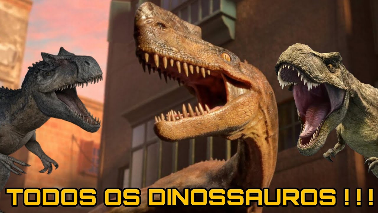 TODOS OS DINOSSAUROS E CRIATURAS PRÉ-HISTÓRICAS DE JURASSIC WORLD TEORIA DO CAOS(REMAKE)