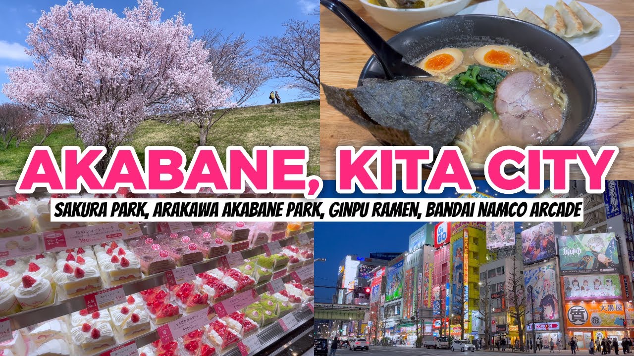 Tokyo 2023 🇯🇵🌸 | Sakura park in Akabane Arakawa, Ginpu Ramen, Ginza Cozy Corner, Bandai Namco Arcade