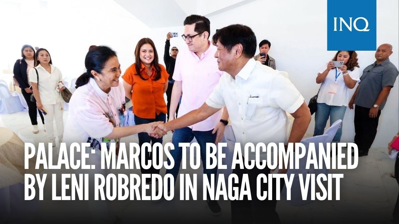 Palace: Marcos to be accompanied by Leni Robredo in Naga City visit