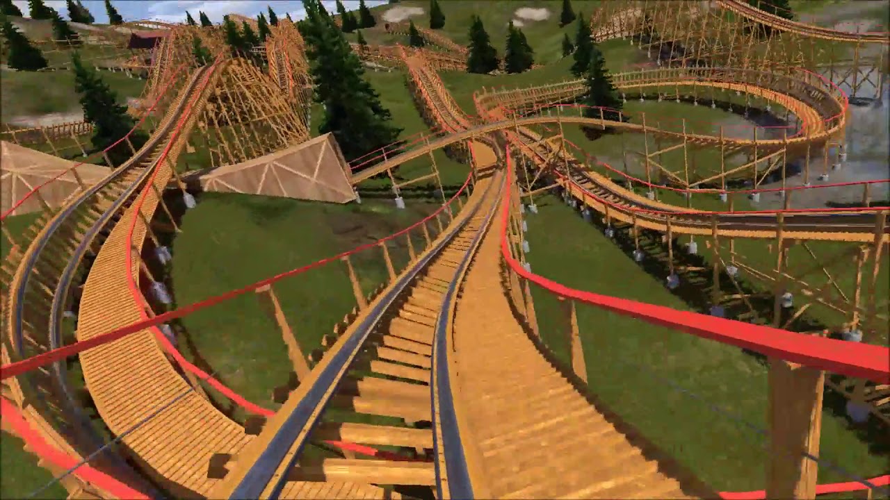 Nolimits 2 Landslide: a wooden rollercoaster. World's longest rollercoaster over 9000 feet of track