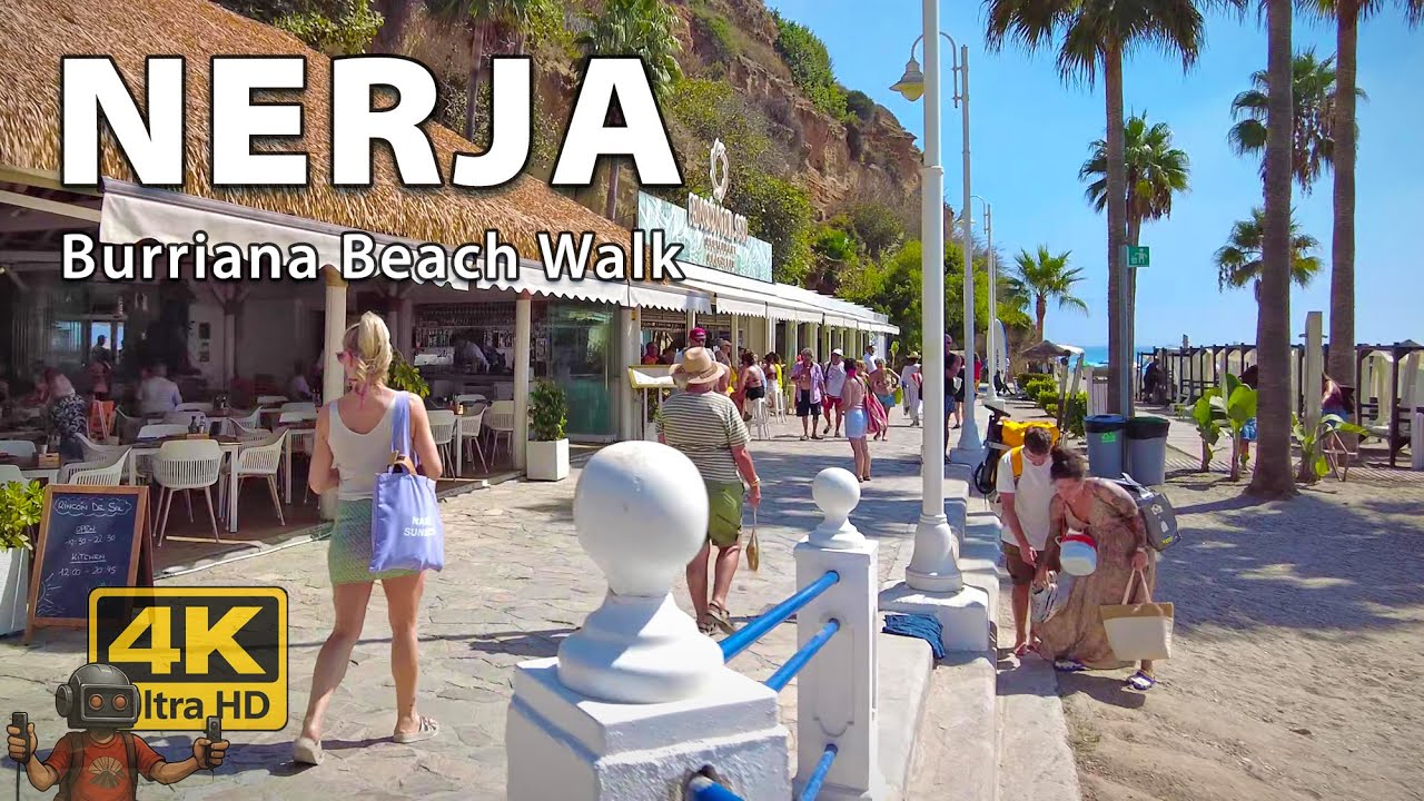 Nerja's Best Beach? Burriana Beach 4K Walking Tour 🌴 Costa del Sol 🏖️ Málaga, Spain