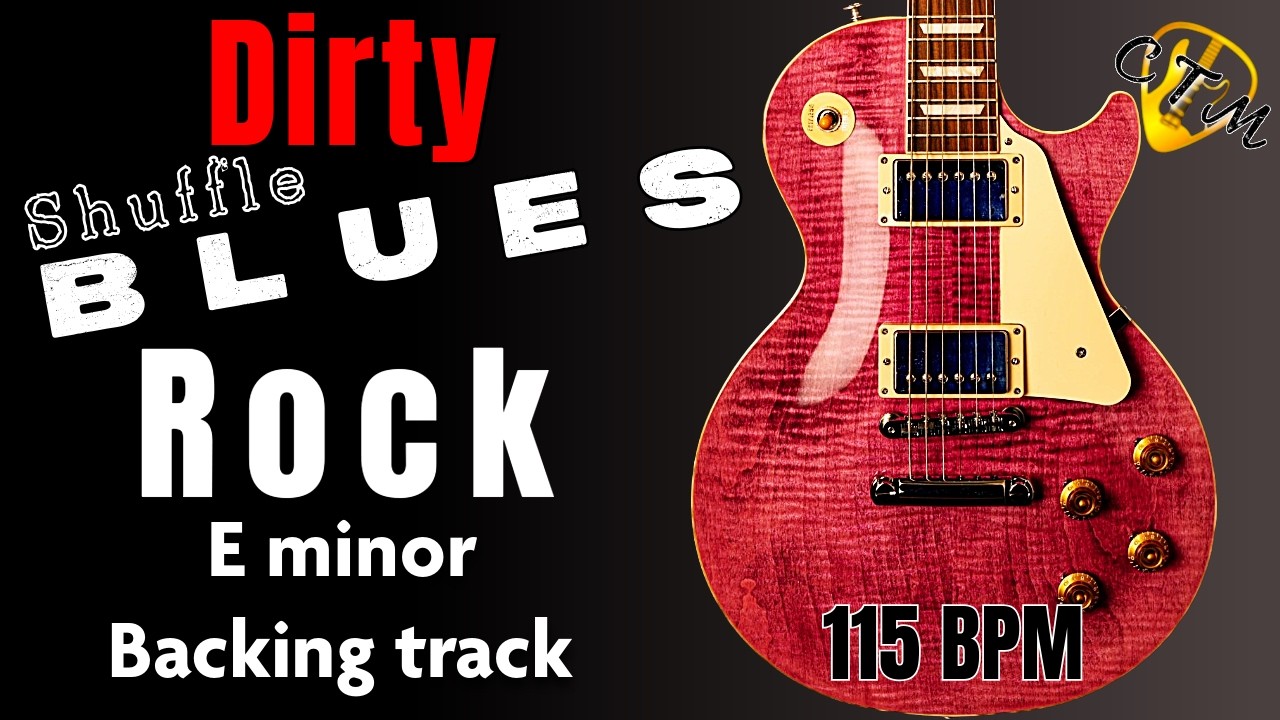 Dirty Texas Shuffle Blues Guitar Jam Backing Track in /Eminor/ 115 BPM
