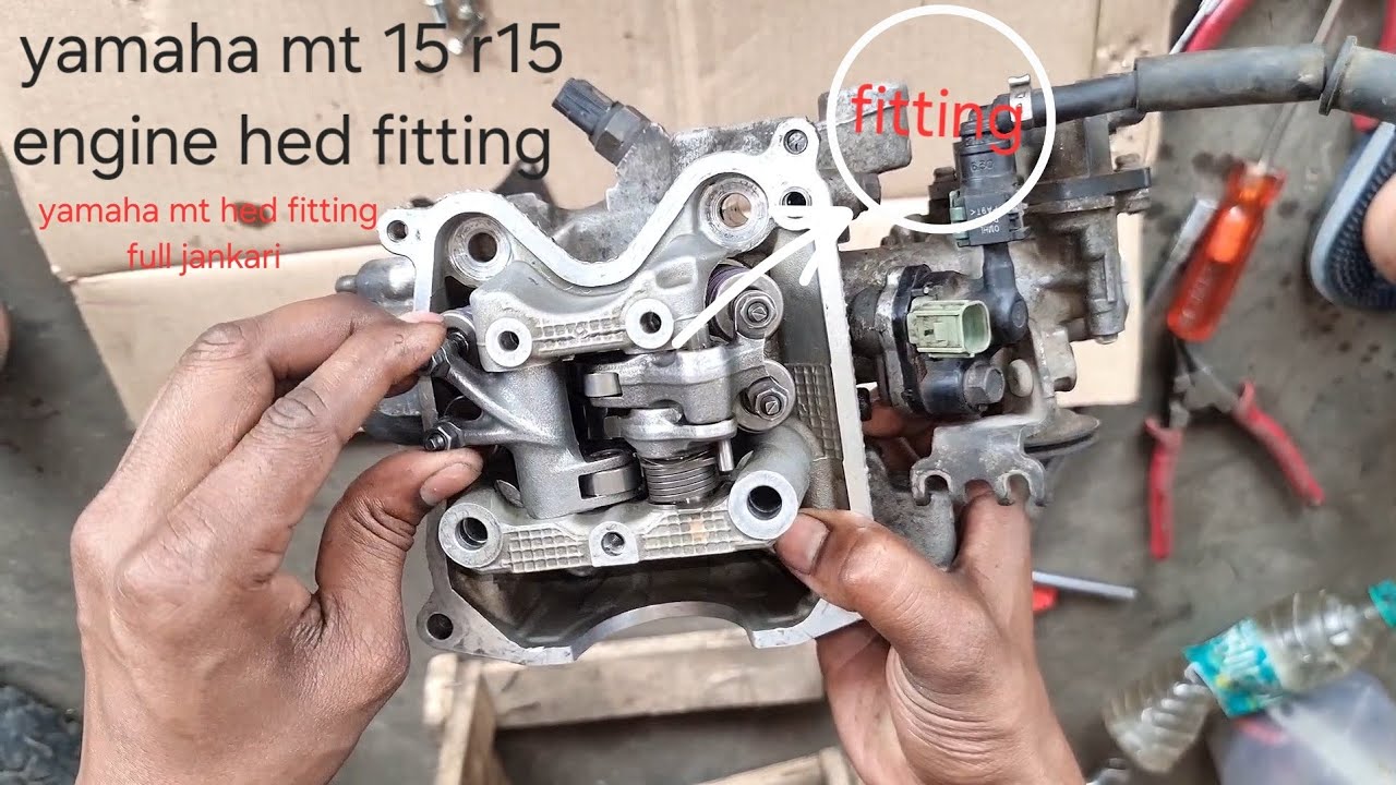 Yamaha mt 15 head fitting yamaha mt 15 engine hed fitting full jankari yamaha mt 15 head fitting ful