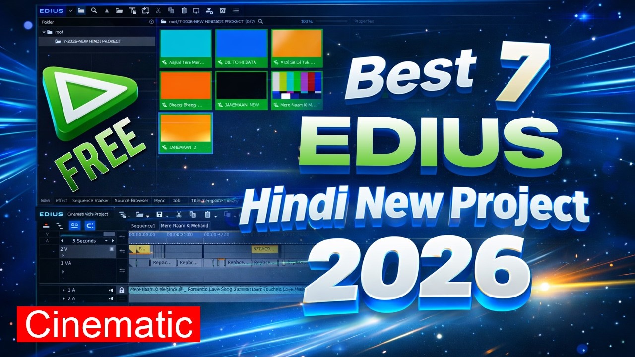 🎬 FREE Edius HINDI NEW Cinematic Project 2026 Download Now !🔥