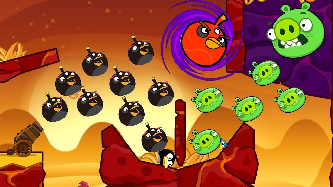 Angry Birds Collection Birds 3 - BLAST ALL PIGGIES AFTER SHOOTING MAXIMUM BOMBER!