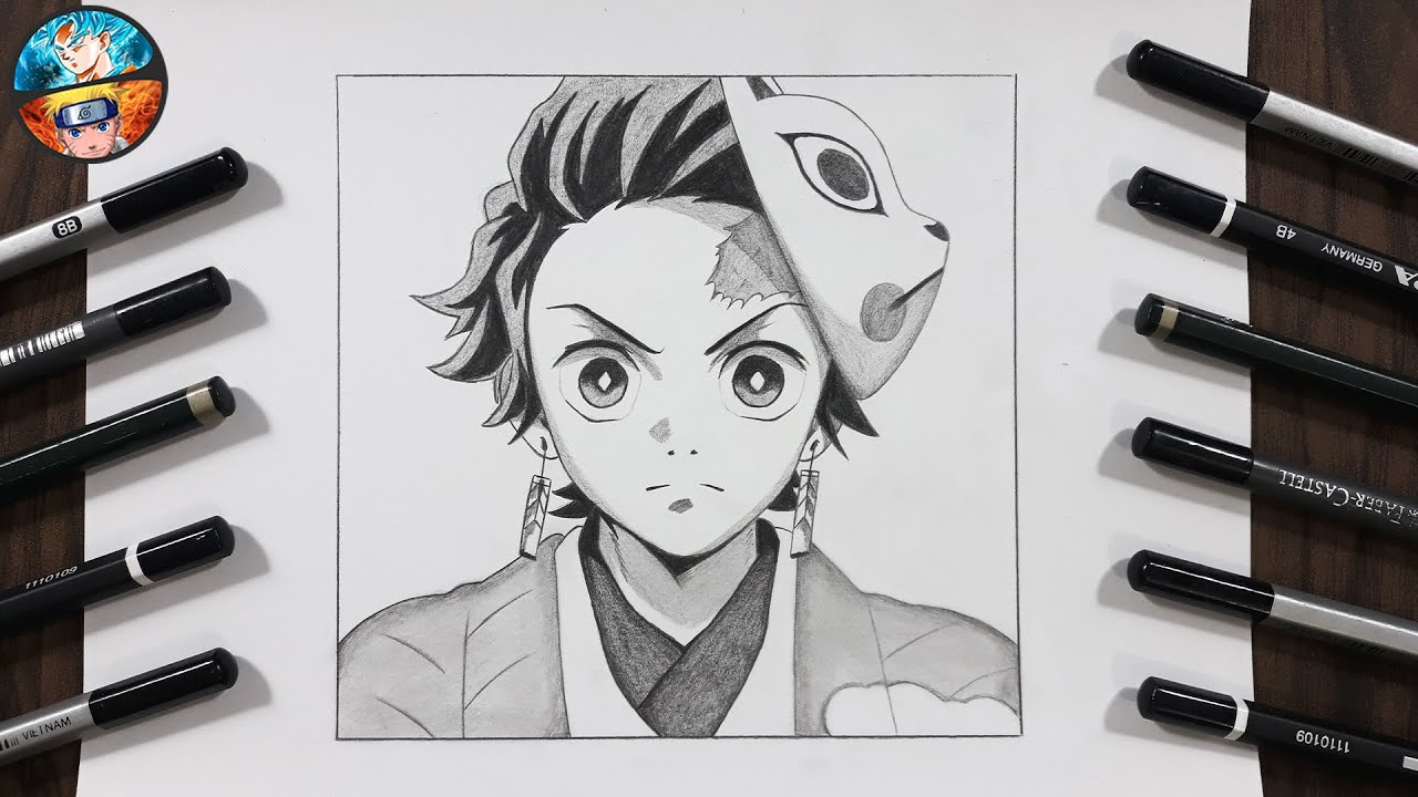COMO DIBUJAR A TANJIRO KAMADO - DEMON SLAYER - KIMETSU NO YAIBA - ANIME DIBUJOS - Anime Drawing
