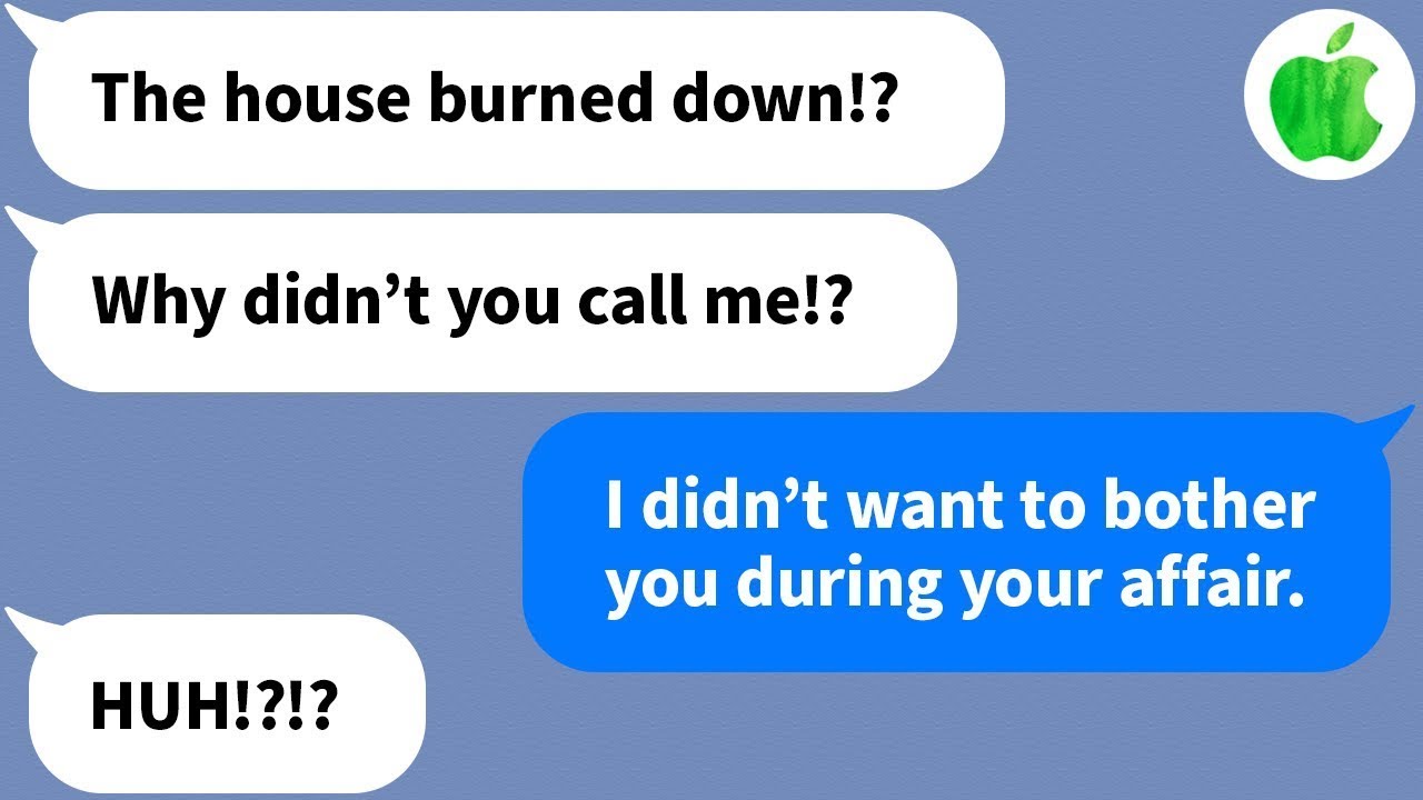 【Apple】My husband tells me not to call him during his business trip so when his parents' house was..