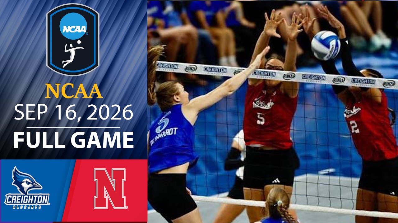 Nebraska &mdash; Creighton: Полная запись матча, 16 сентября 2026 г. | NCAA Женский волейбол 2026