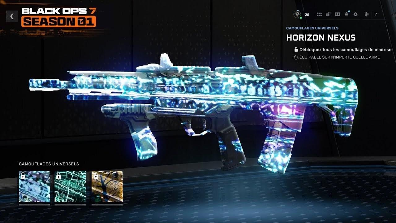 Débloque le camouflage secret « NEXUS HORIZON » Ultra Maîtrise… (Black Ops 7 Saison 1)
