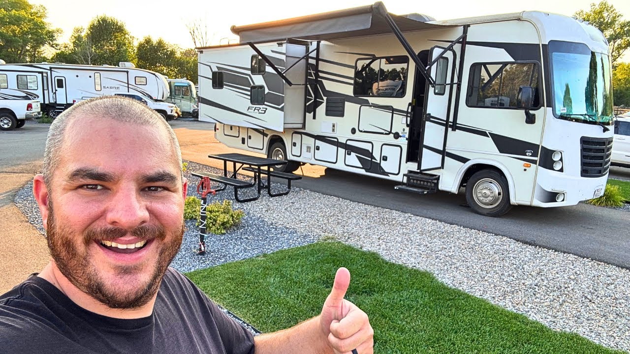 Realistic Travel Day RV Camping in Class A Motorhome