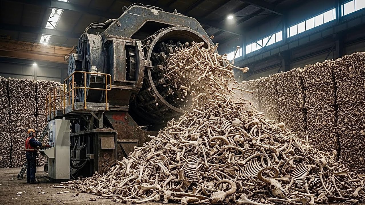 Most Incredible Recycling Process of Animal Bones Crushing & Manufacturing T-Shirt Bone Buttons